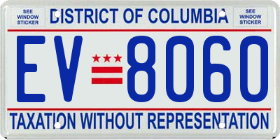 DC license plate EV8060