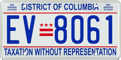 DC license plate EV8061