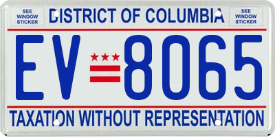 DC license plate EV8065