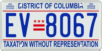 DC license plate EV8067