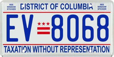 DC license plate EV8068