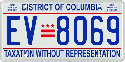 DC license plate EV8069