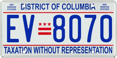 DC license plate EV8070