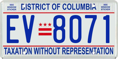 DC license plate EV8071