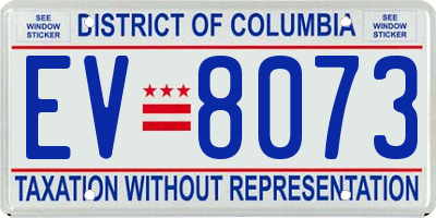 DC license plate EV8073