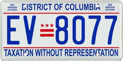 DC license plate EV8077