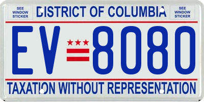 DC license plate EV8080