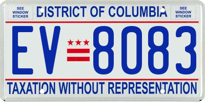 DC license plate EV8083