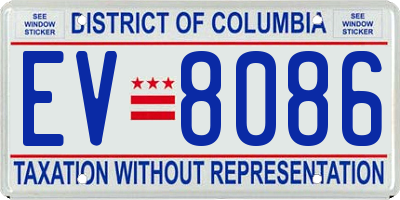 DC license plate EV8086