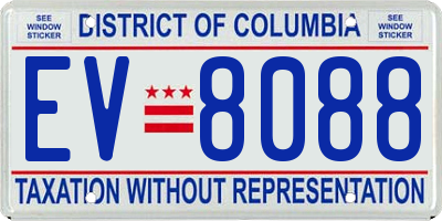 DC license plate EV8088
