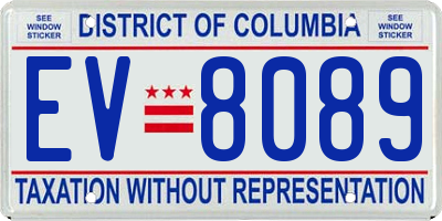 DC license plate EV8089