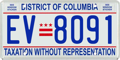 DC license plate EV8091