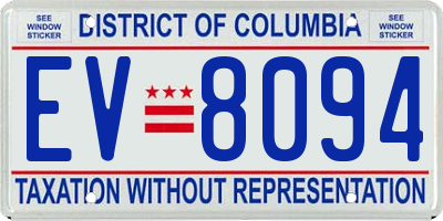DC license plate EV8094