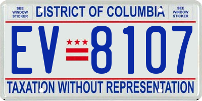 DC license plate EV8107