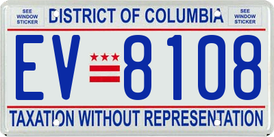 DC license plate EV8108