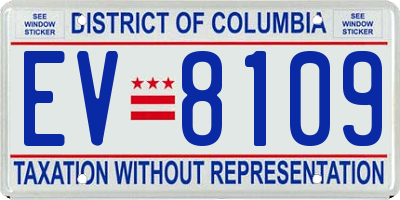 DC license plate EV8109