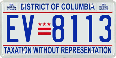 DC license plate EV8113