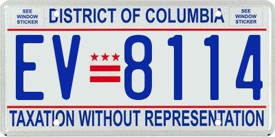 DC license plate EV8114
