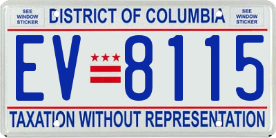 DC license plate EV8115