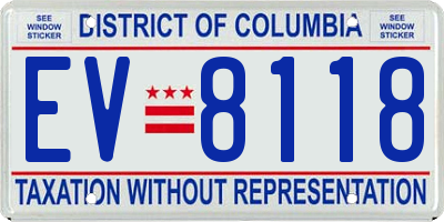 DC license plate EV8118