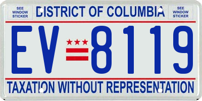 DC license plate EV8119