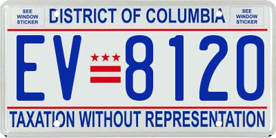 DC license plate EV8120