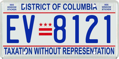 DC license plate EV8121