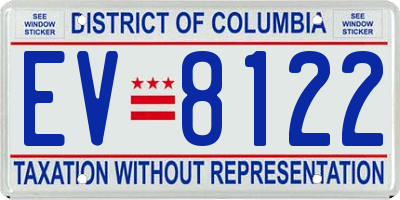 DC license plate EV8122