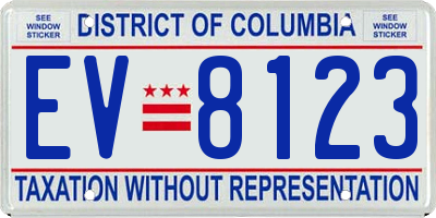 DC license plate EV8123