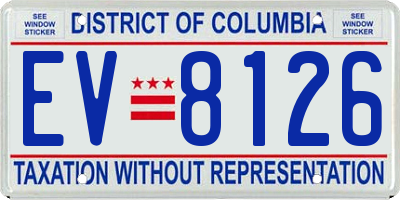 DC license plate EV8126