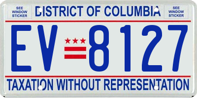 DC license plate EV8127