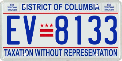 DC license plate EV8133