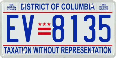 DC license plate EV8135