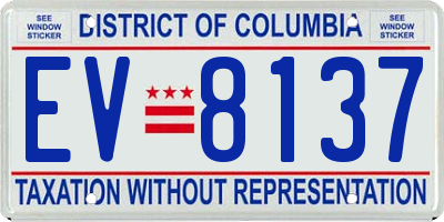 DC license plate EV8137