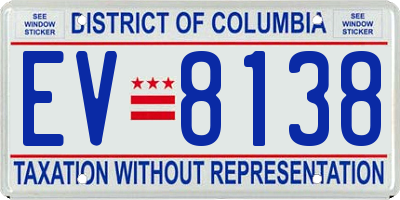 DC license plate EV8138