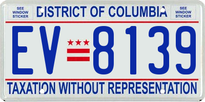 DC license plate EV8139