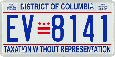 DC license plate EV8141