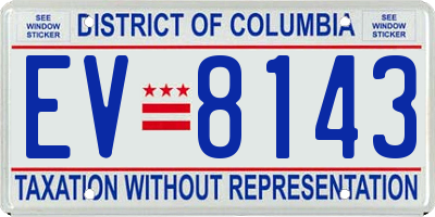 DC license plate EV8143