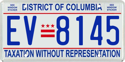 DC license plate EV8145