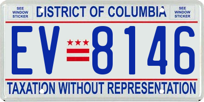 DC license plate EV8146