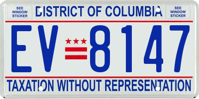 DC license plate EV8147