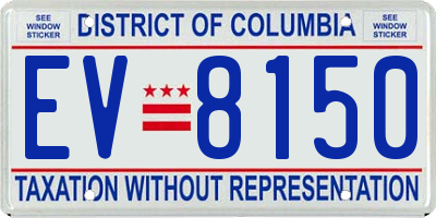 DC license plate EV8150