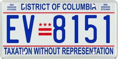 DC license plate EV8151