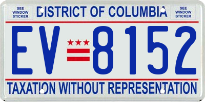 DC license plate EV8152