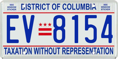 DC license plate EV8154