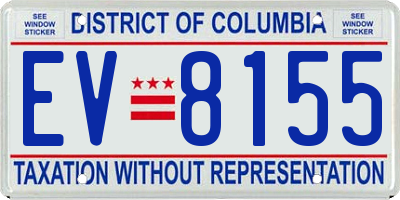 DC license plate EV8155