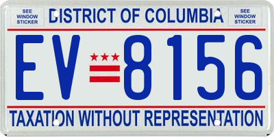 DC license plate EV8156