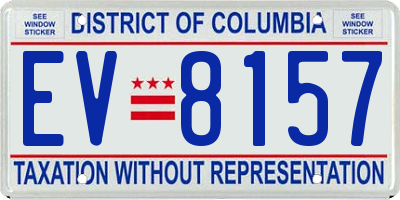 DC license plate EV8157