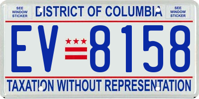 DC license plate EV8158