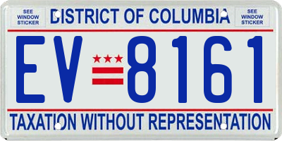 DC license plate EV8161